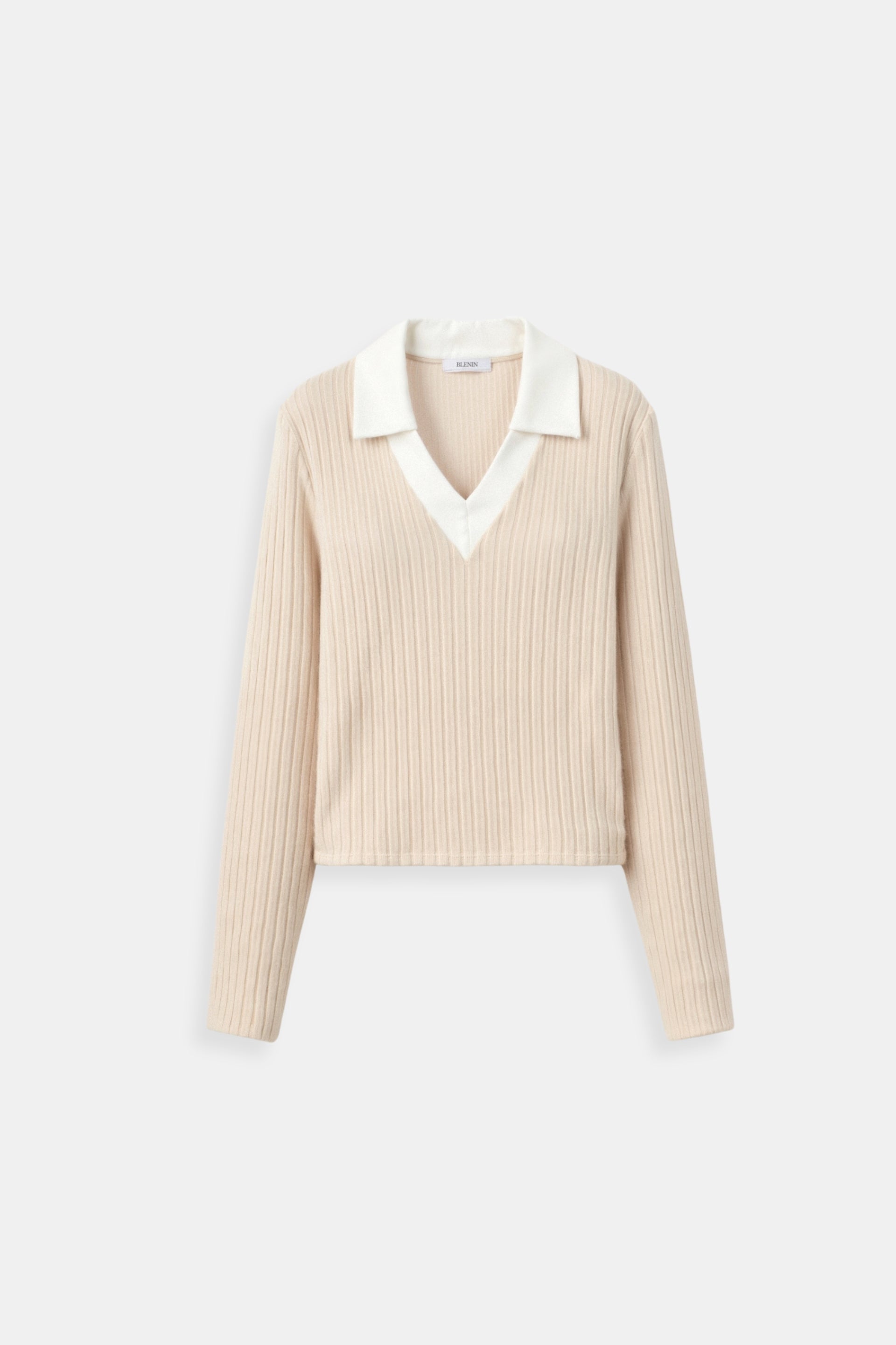 Old Money Strickpullover aus Wolle mit schmalem Rippenmuster