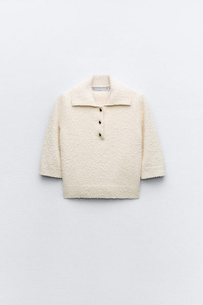 Old Money Crop Gestricktes Hemd Polo T-Shirt