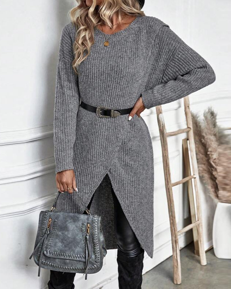 IGGY | Stilvolles Baumwollmischung Pulloverkleid