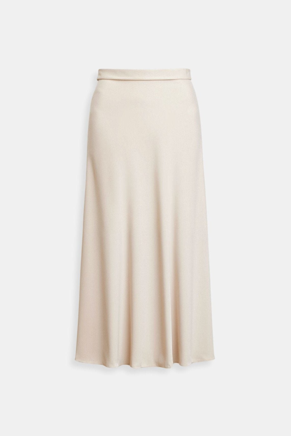 Old Money Solid High Waist Draped Midi Rock