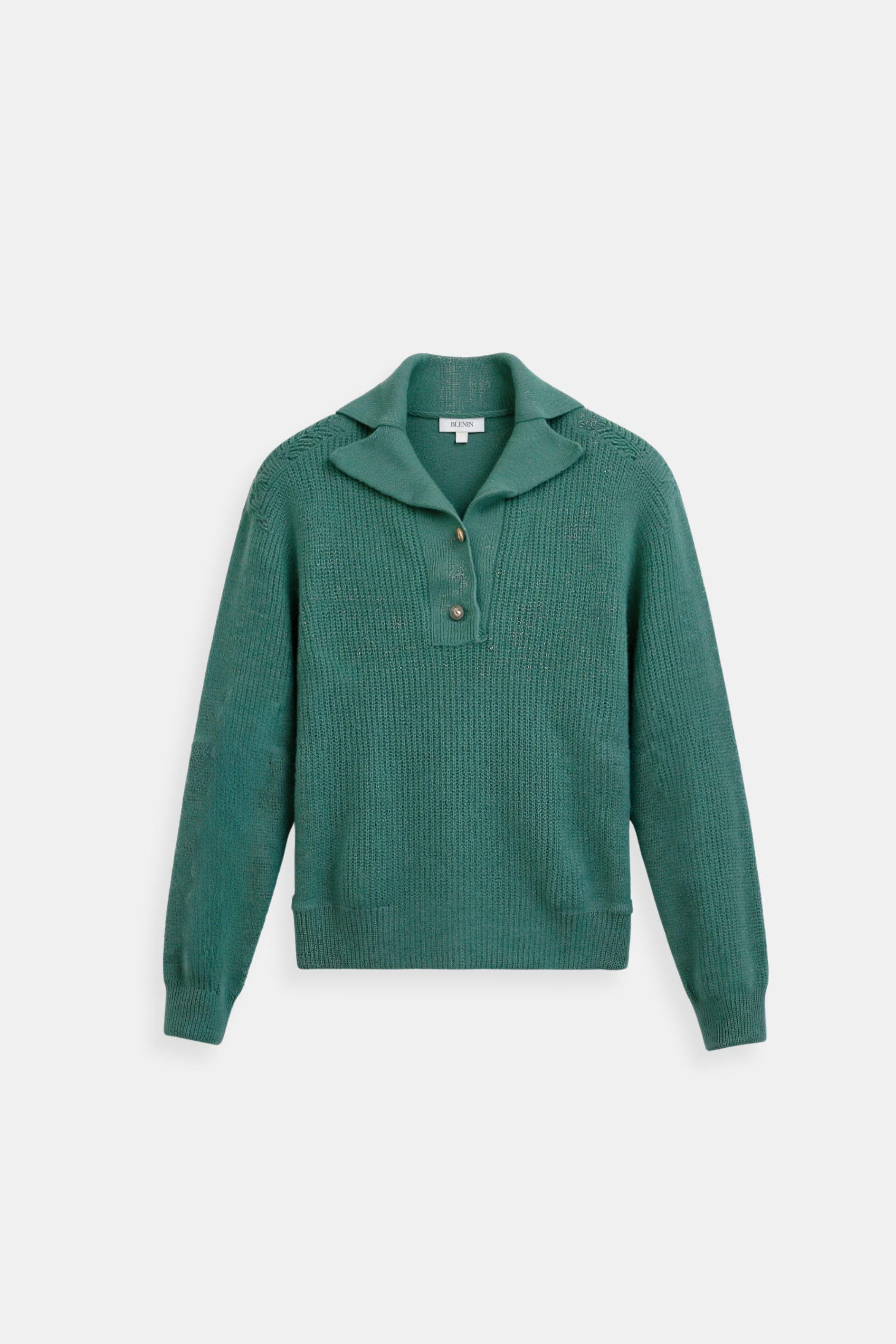 Schicker eleganter Strickpullover mit großem Kragen und Knopfdetails