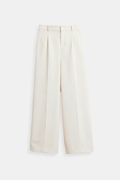 Elegante Hochtaillierte Weite Hose in Einfarbig