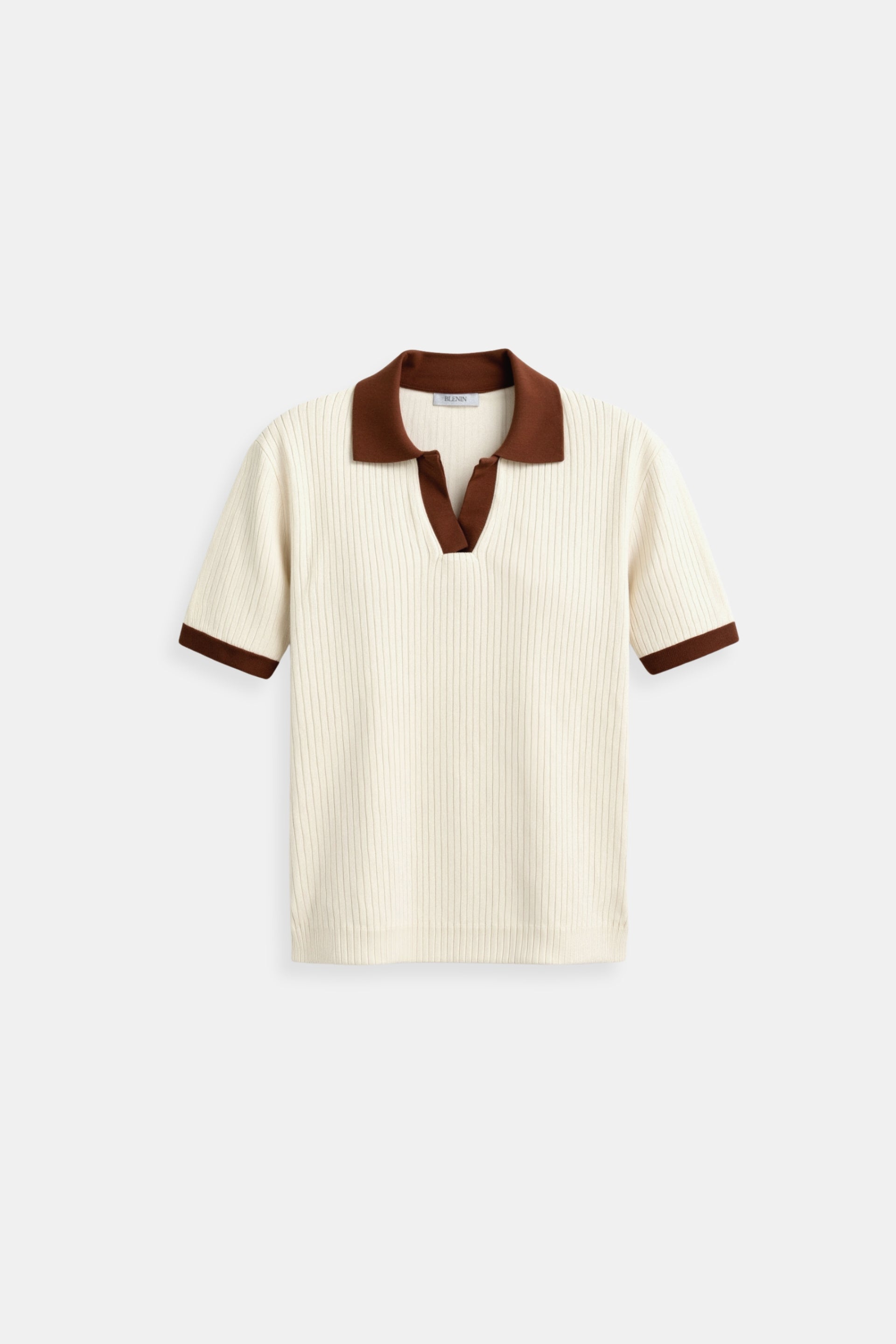 Old Money Casual Polo Farbblock Notched Collar Stricktop