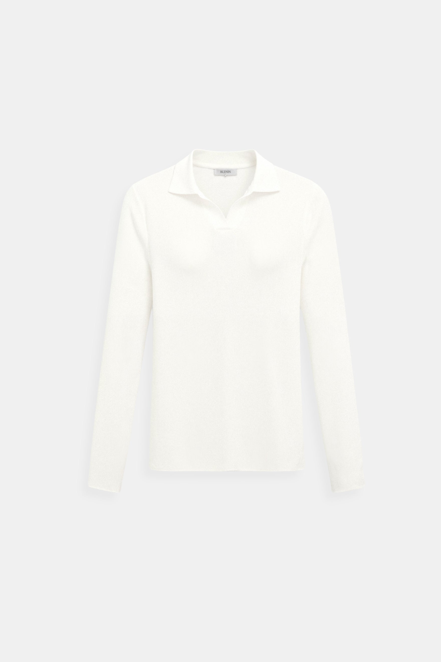 Old Money Elegante Langarm Polo T-Shirt mit Notch-Kragen in Uni