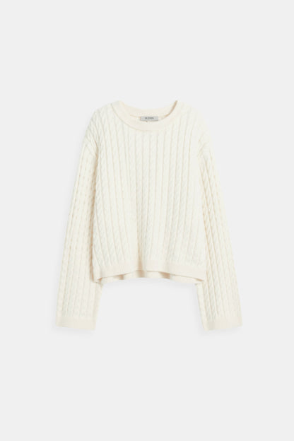 Old Money Lockere Kabelstrickmuster Pullover