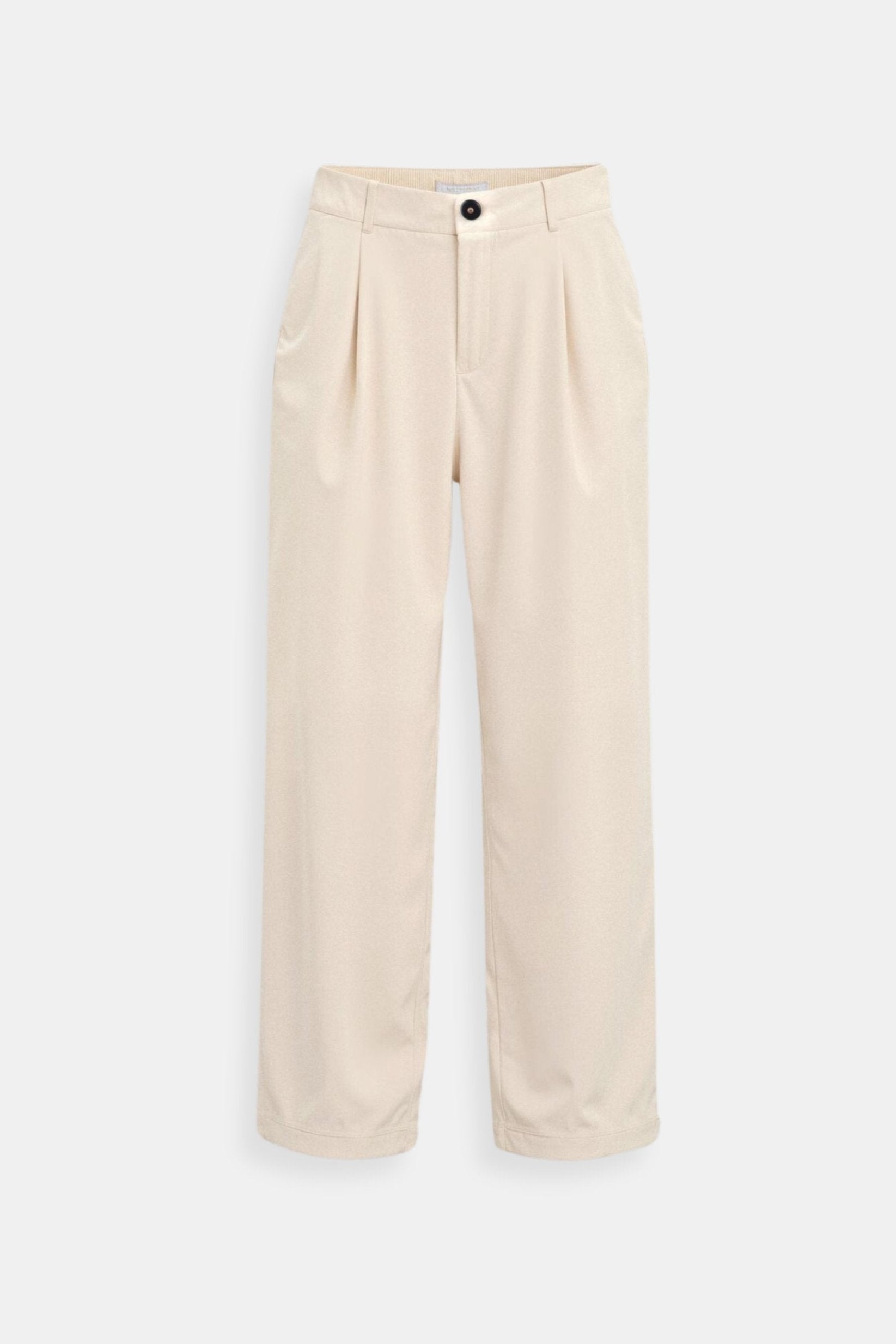 Old Money Solide Knopf-Front Hohe Taille Plissierte Hose