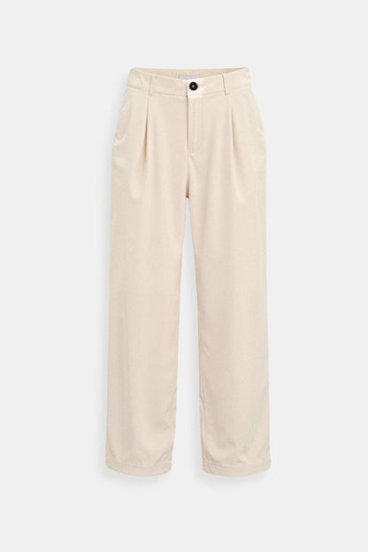 Old Money Solide Knopf-Front Hohe Taille Plissierte Hose