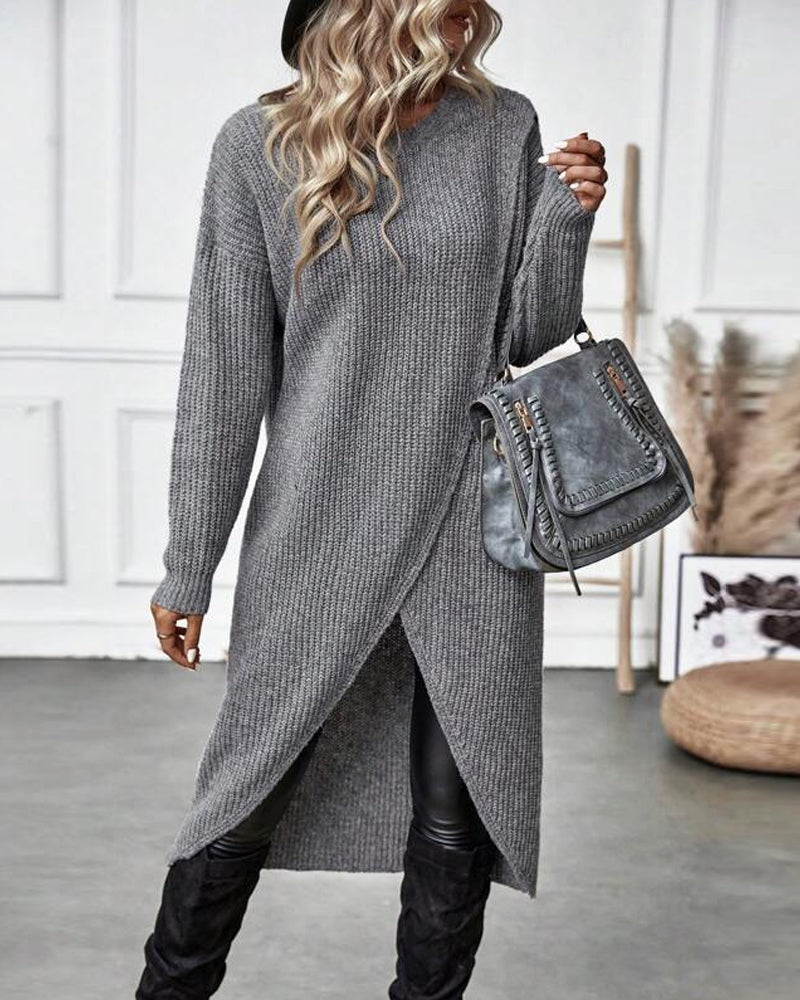 IGGY | Stilvolles Baumwollmischung Pulloverkleid