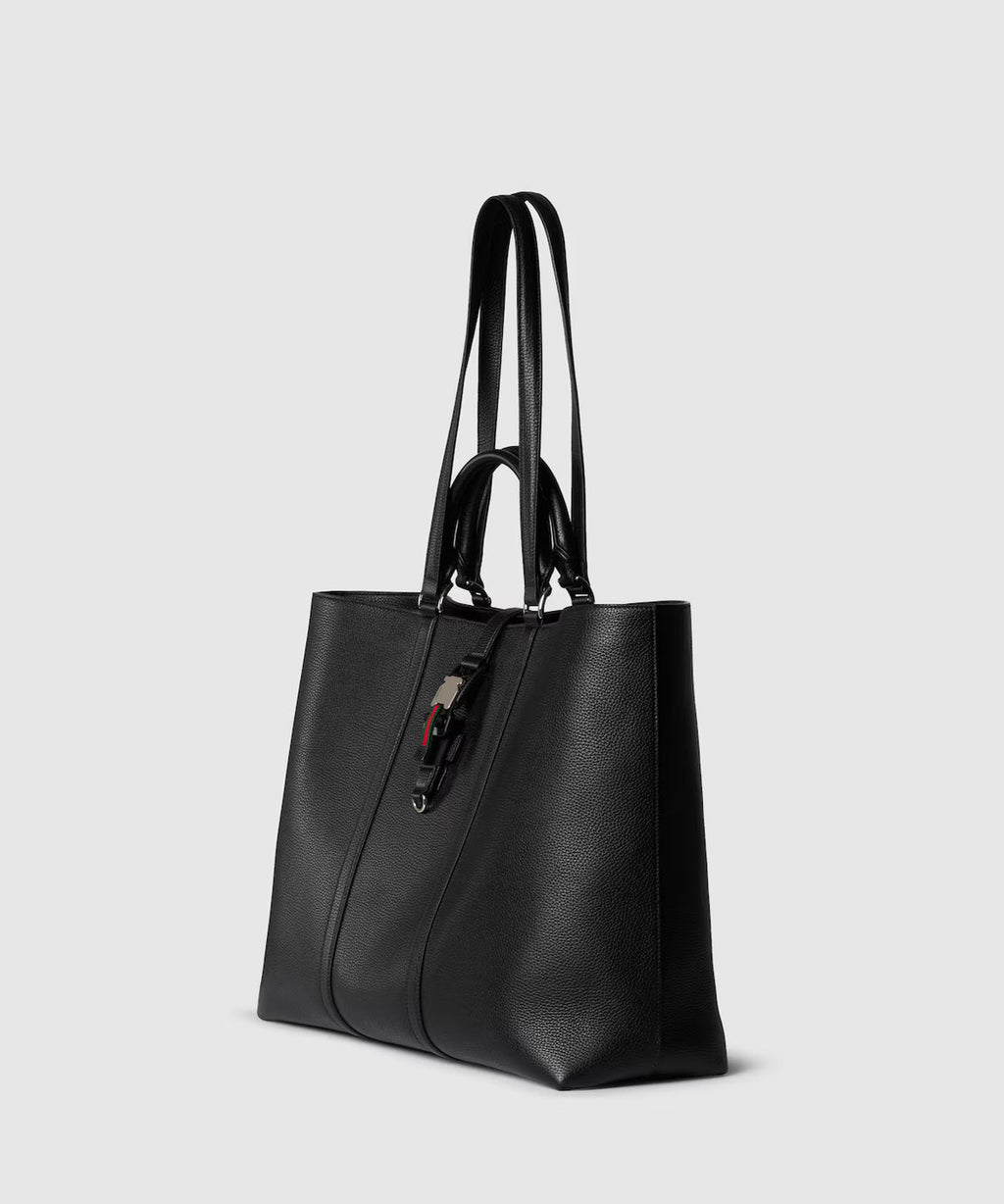 Large format tote bag with webbing