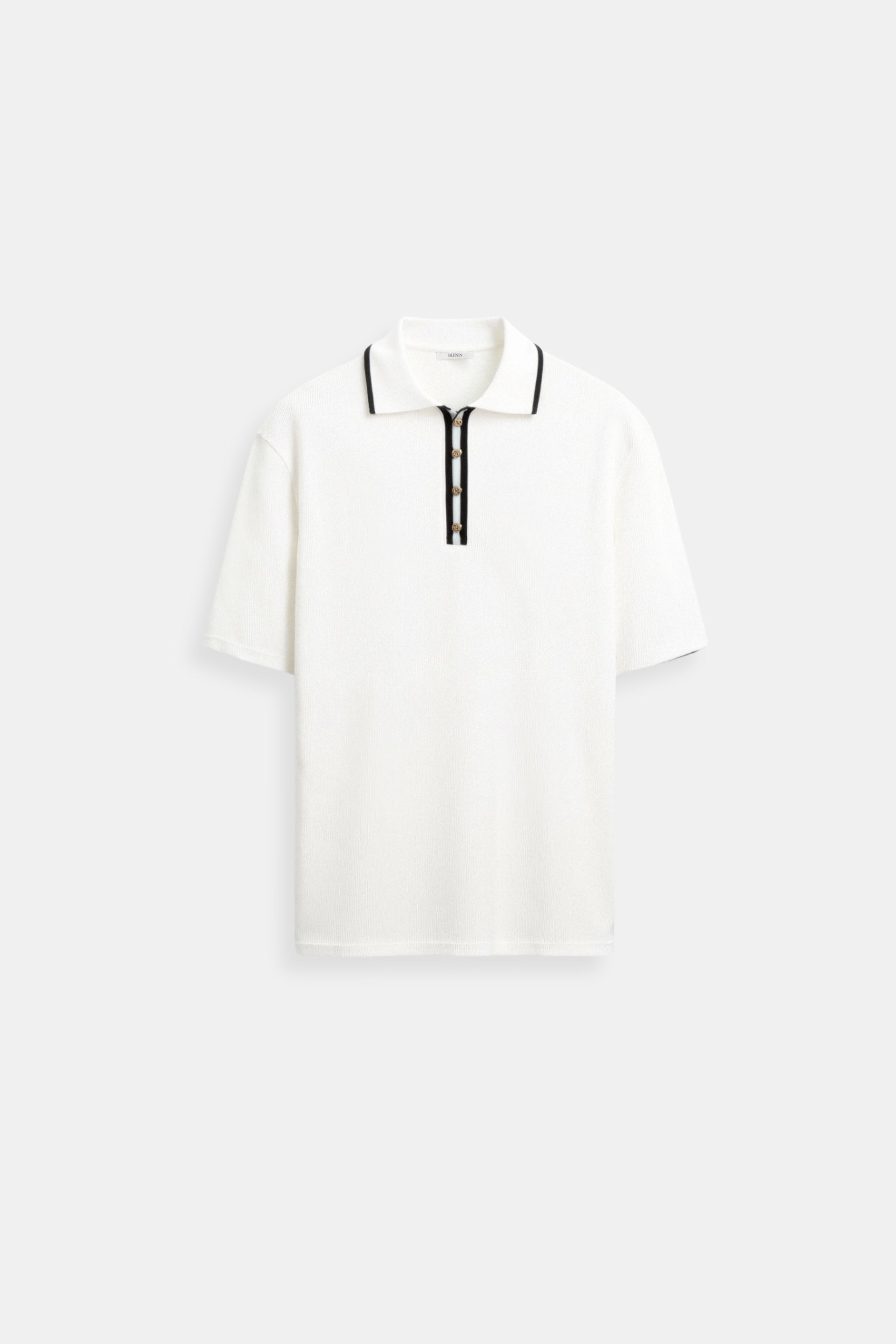 Old Money Kontrast Elegante Trim Kragen Slim Button Up Polo T-Shirt