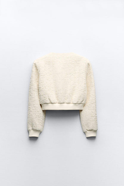 Old Money Strukturierter Polo Bomber Sweater