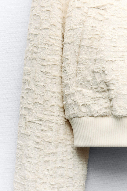 Old Money Strukturierter Polo Bomber Sweater