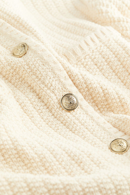 Alter Geld Gestrickter Wollknopf Pullover