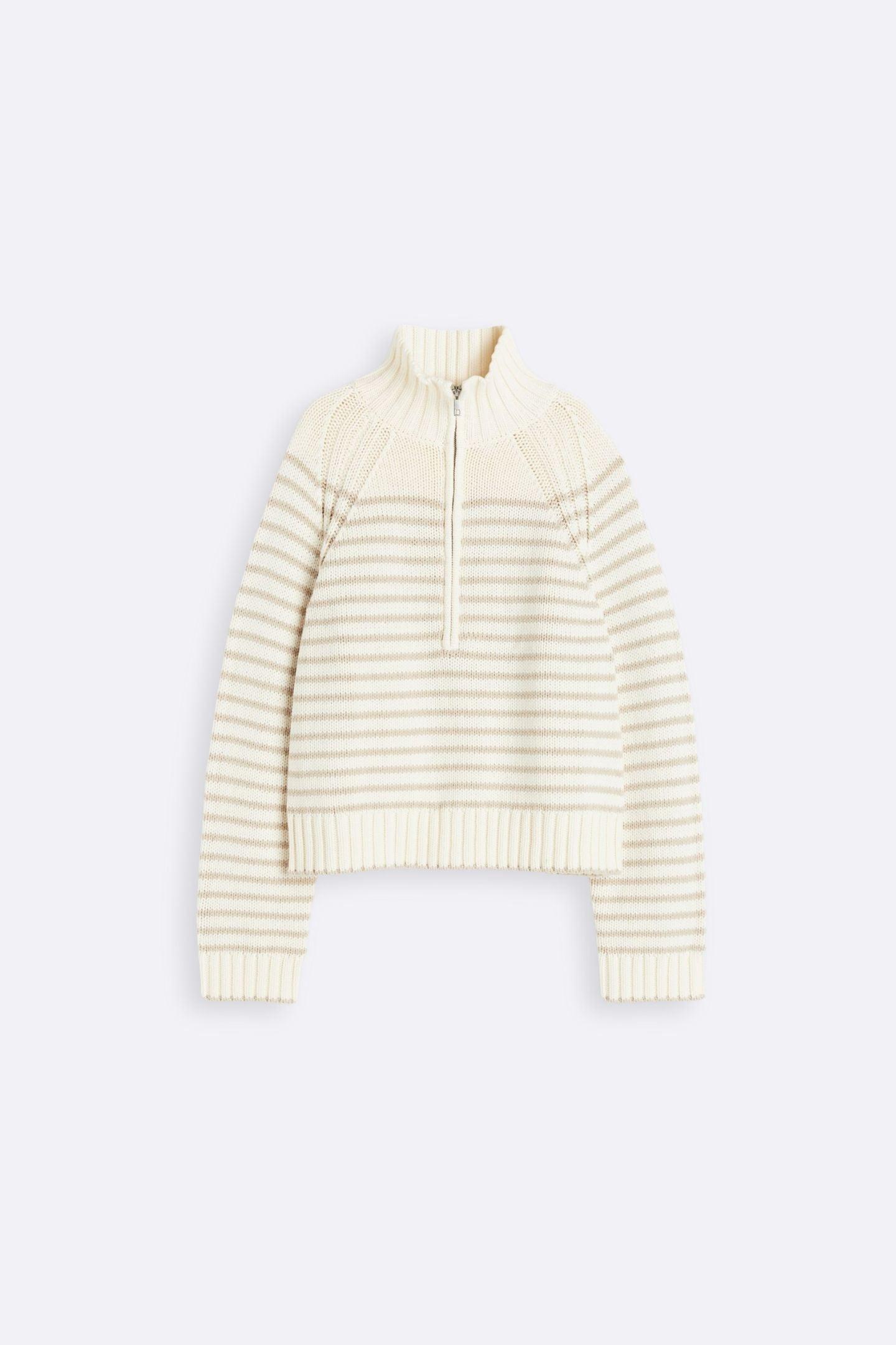 Old Money Halb-Zip Kragen Oversized Pullover