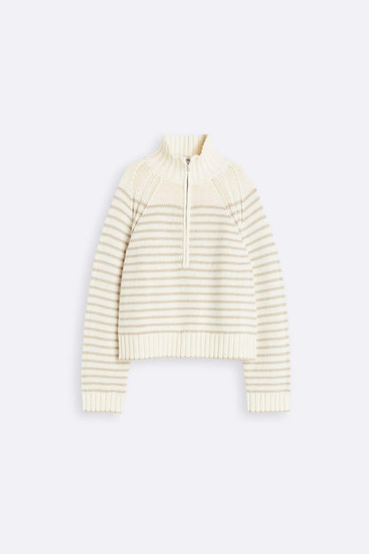 Old Money Halb-Zip Kragen Oversized Pullover