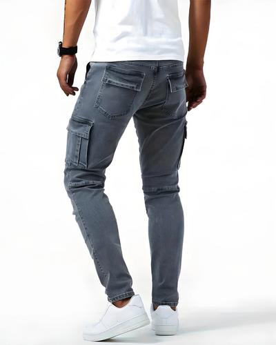 Pantaloni Cargo Stretch Marino