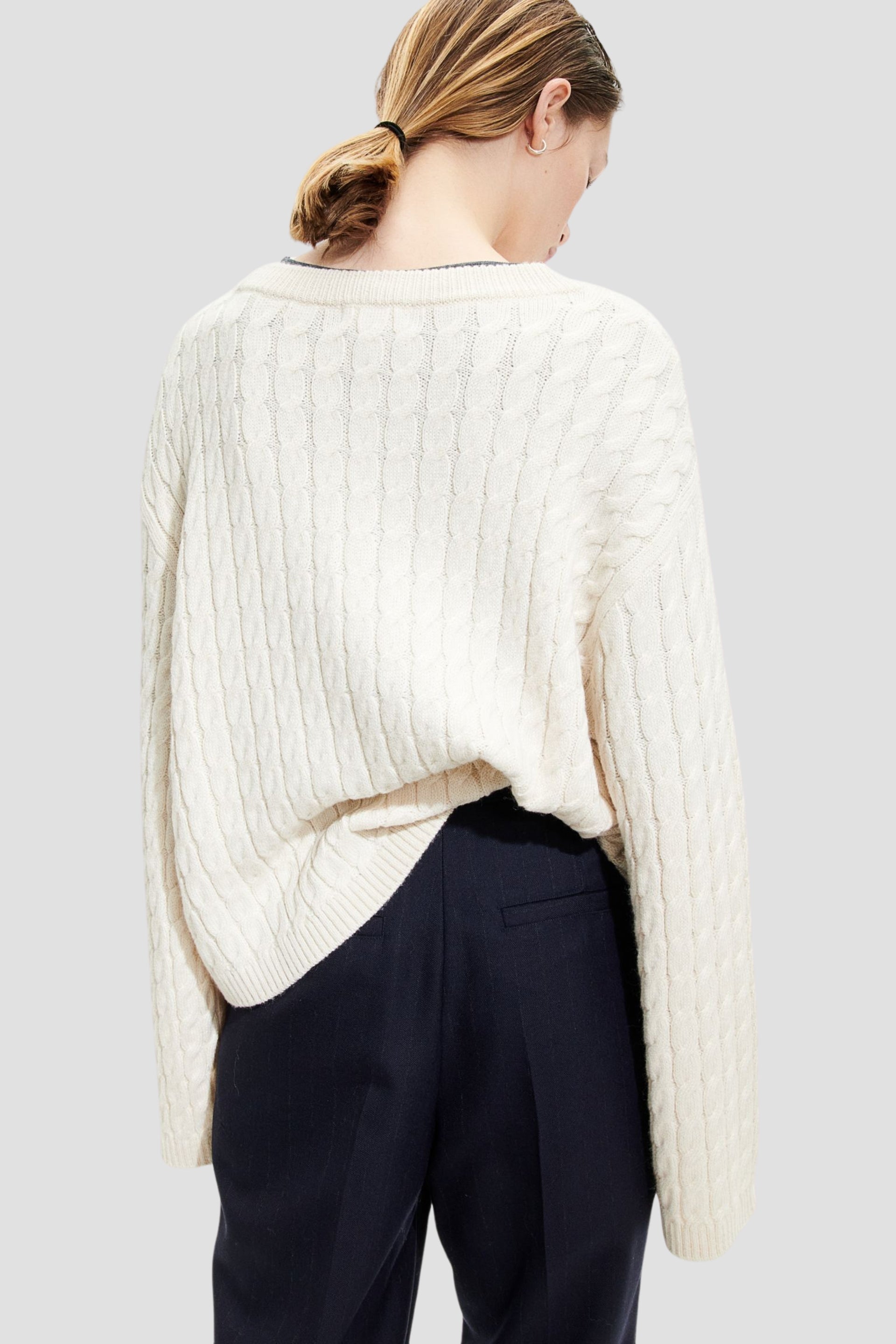 Old Money Lockere Kabelstrickmuster Pullover