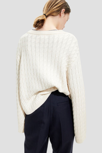 Old Money Lockere Kabelstrickmuster Pullover