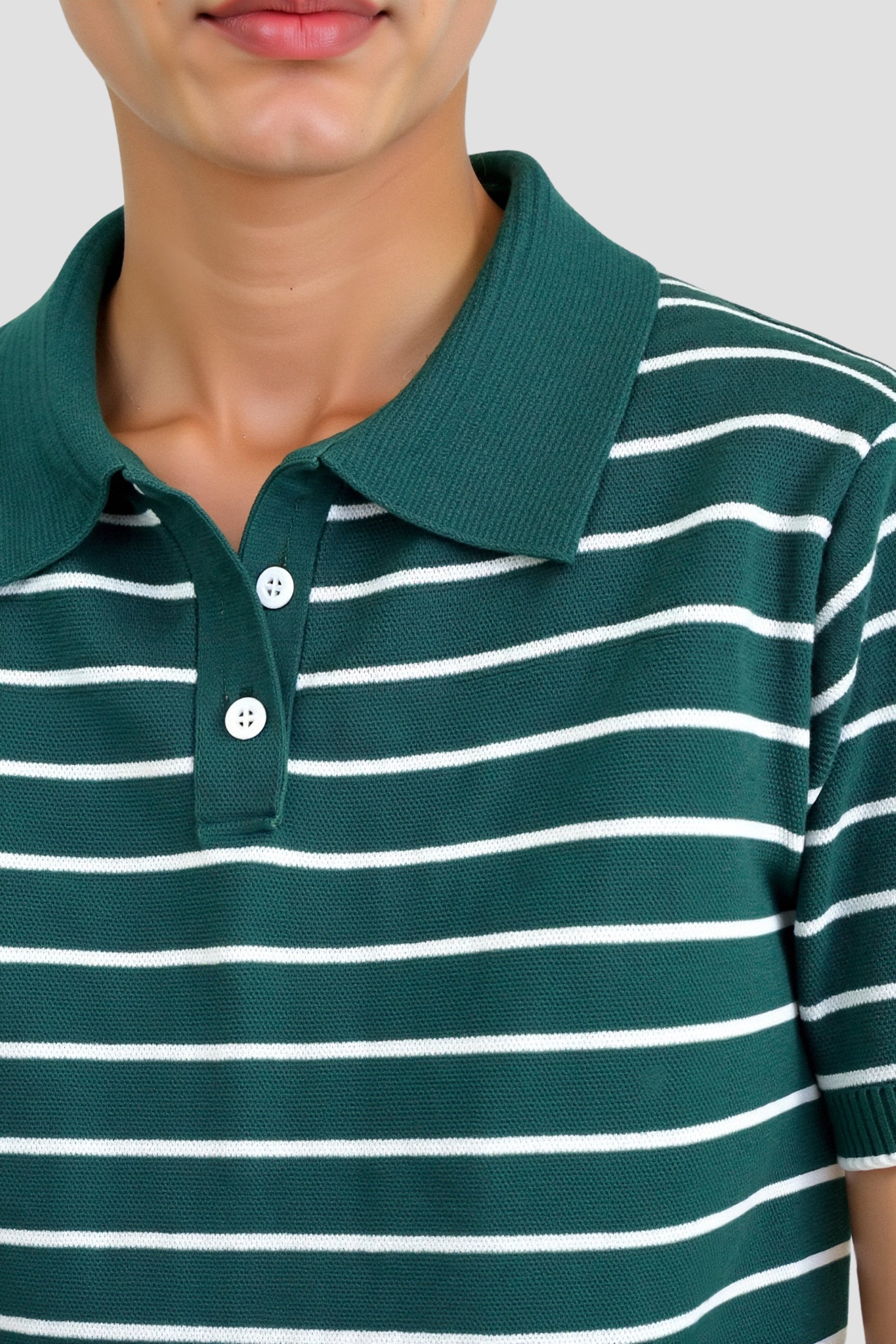 Old Money Casual Revers Kurzarm Gestreiftes Muster Knopf Polo T-Shirt