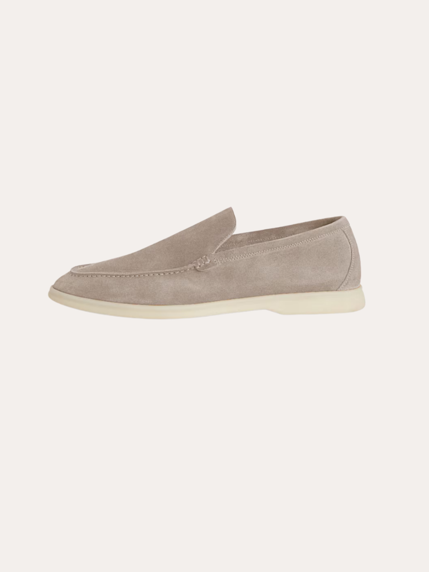 Verfeinerte Wildleder Slipper – Beige Sable