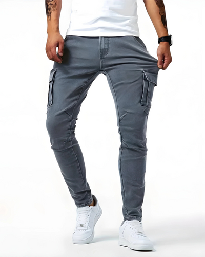 Pantaloni Cargo Stretch Marino