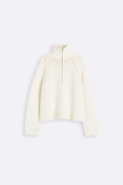Old Money Halb-Zip Kragen Oversized Pullover