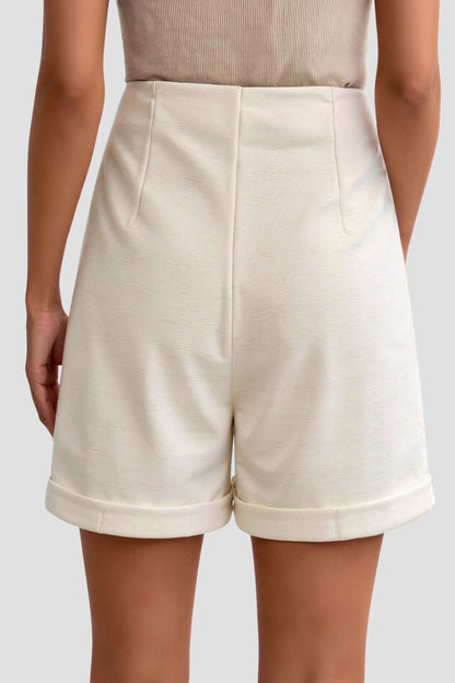 Old Money Elegante Elastische Taille Hochgeschnittene Shorts