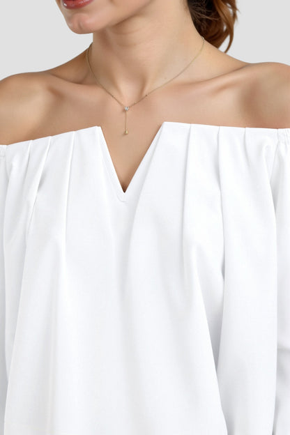 Old Money Elegante Lockere Einfarbige Plissierte Notch Neck T-Shirt