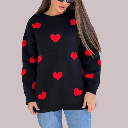 MILU | Baumwollmischung Pullover mit Herzen