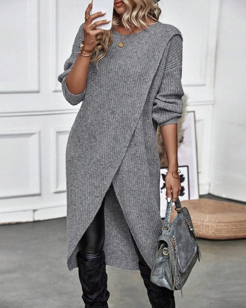IGGY | Stilvolles Baumwollmischung Pulloverkleid