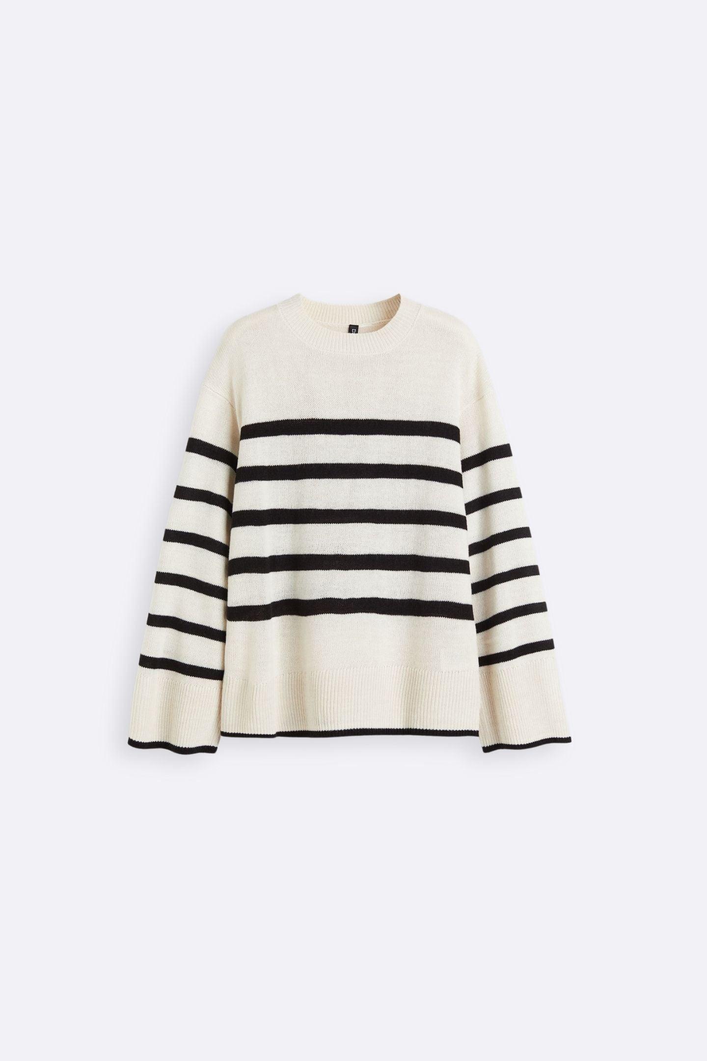 Old Money Oversized Gestreifter Strickpullover