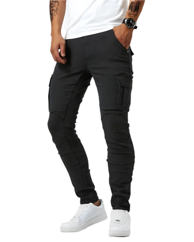 Pantaloni Cargo Stretch Marino
