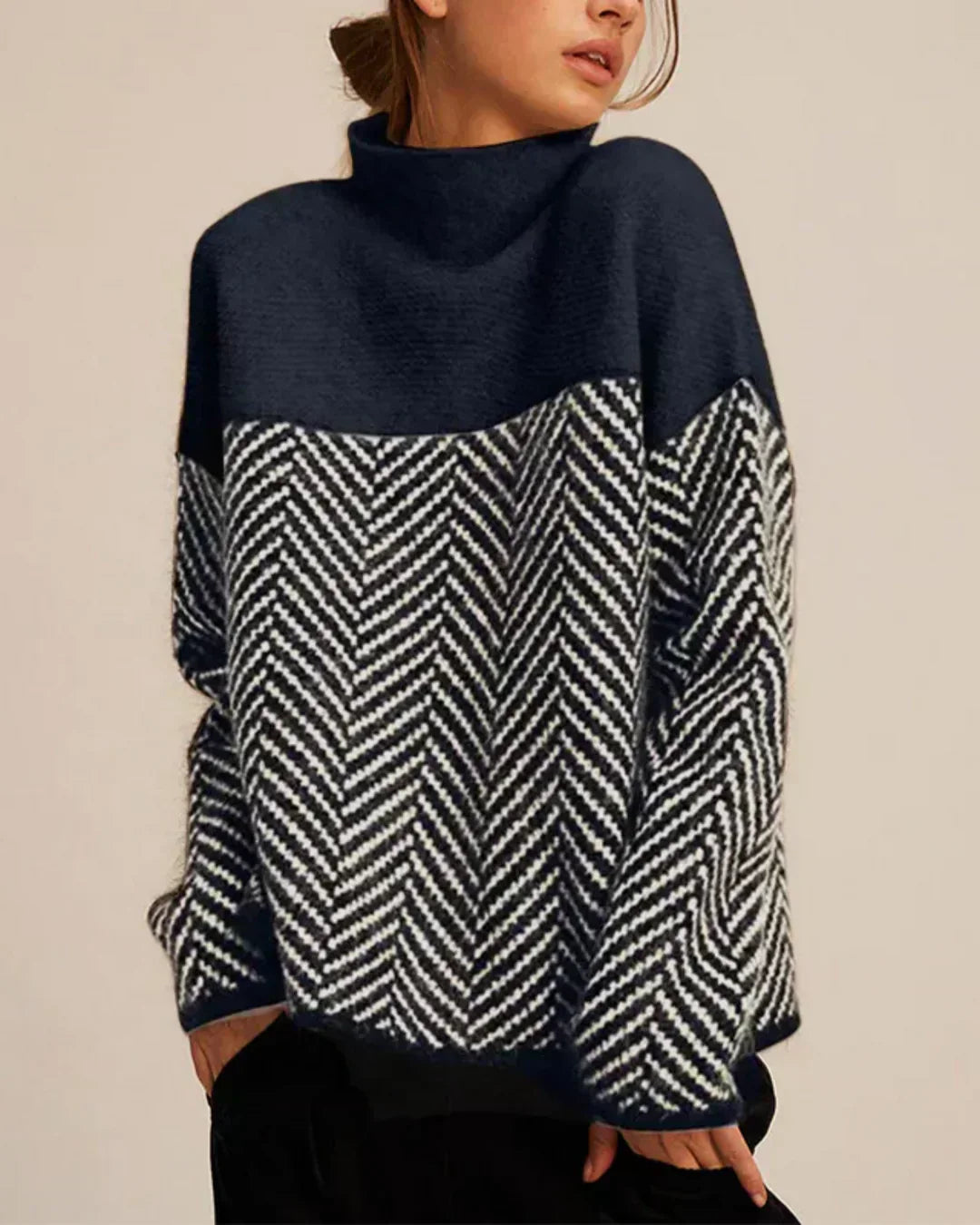 Norah | Baumwollrollkragensweater