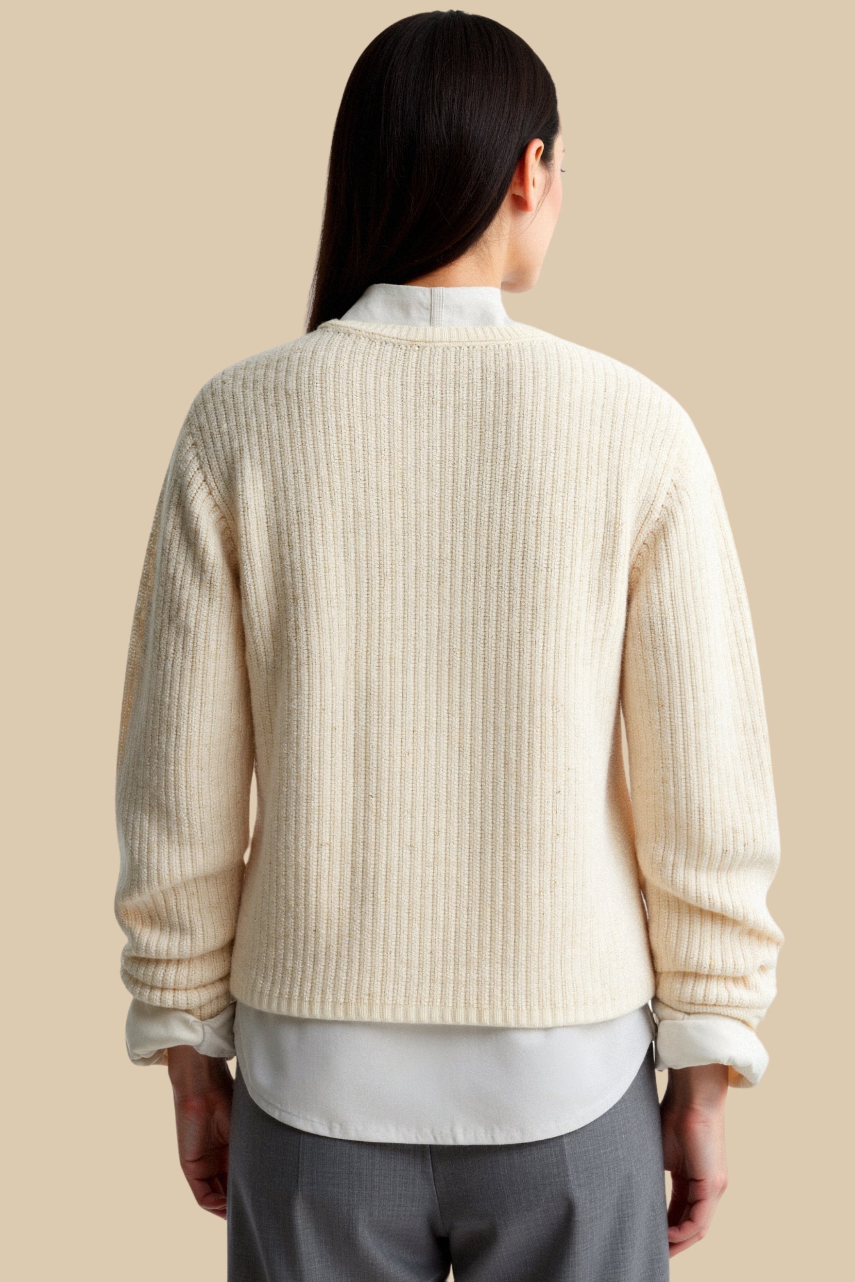 Alter Geld Gestrickter Wollknopf Pullover