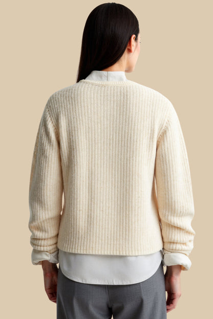 Alter Geld Gestrickter Wollknopf Pullover