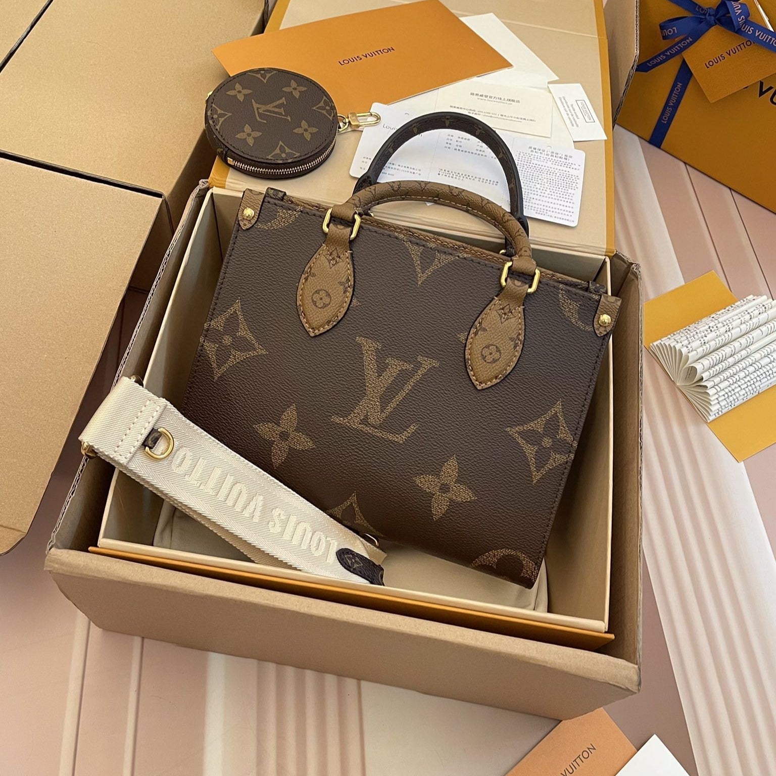 LV - Petit Cabas OnTheGo BB Brown Double