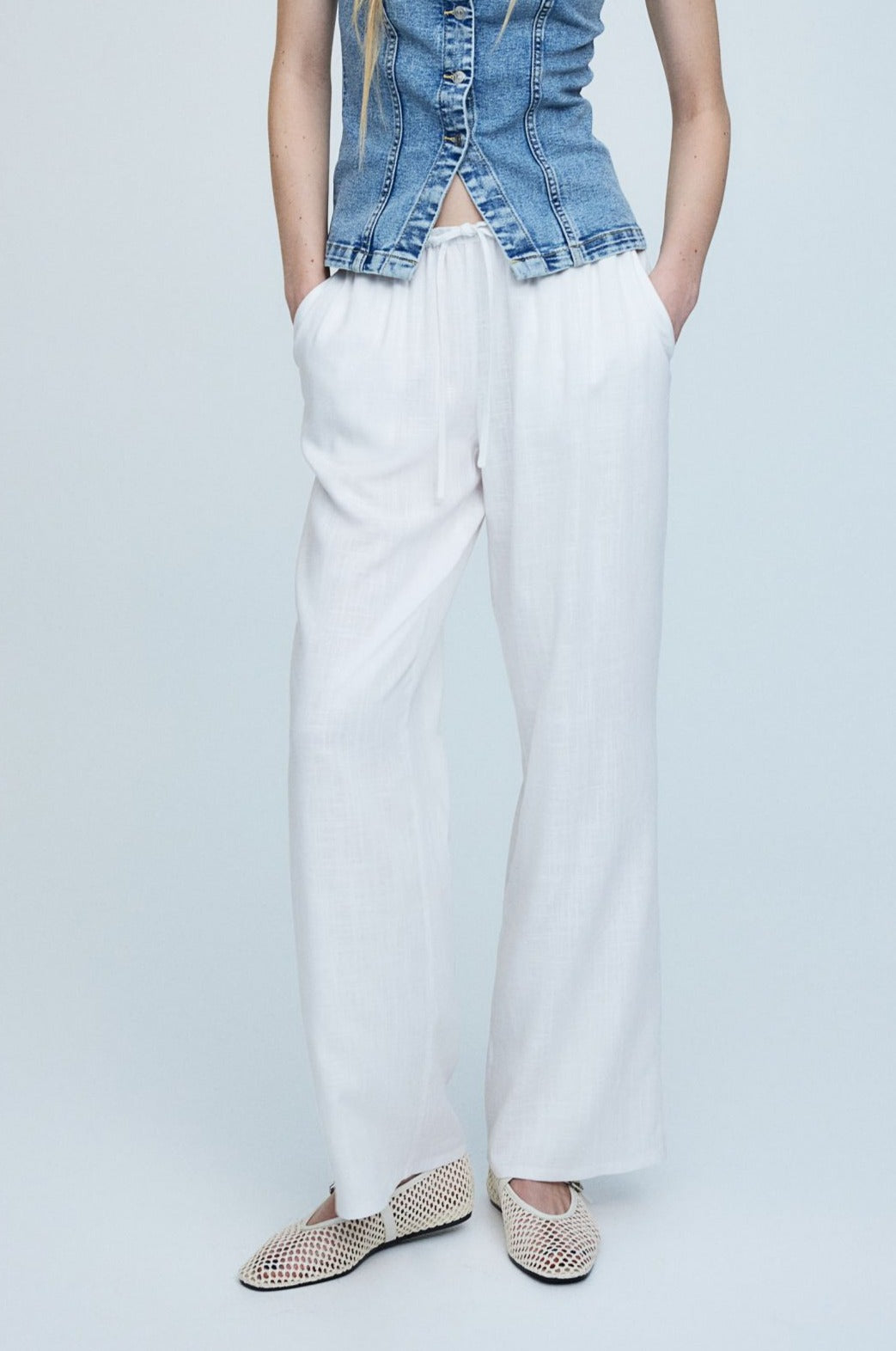 Old Money Klassische Leinen Lockere Gruty-Hose