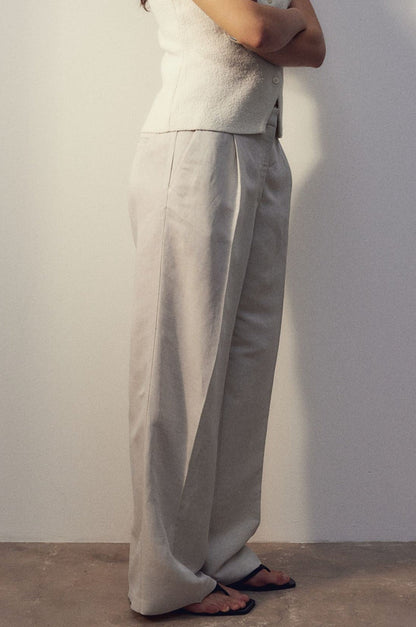 Alte Geld Leinen Lange Premium Hose