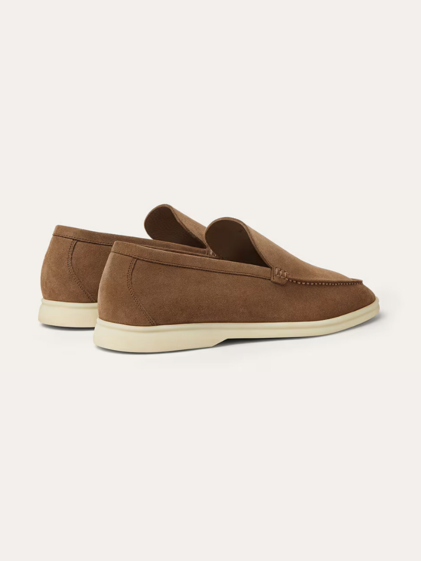 Verfeinerte Wildleder Slipper – Braun