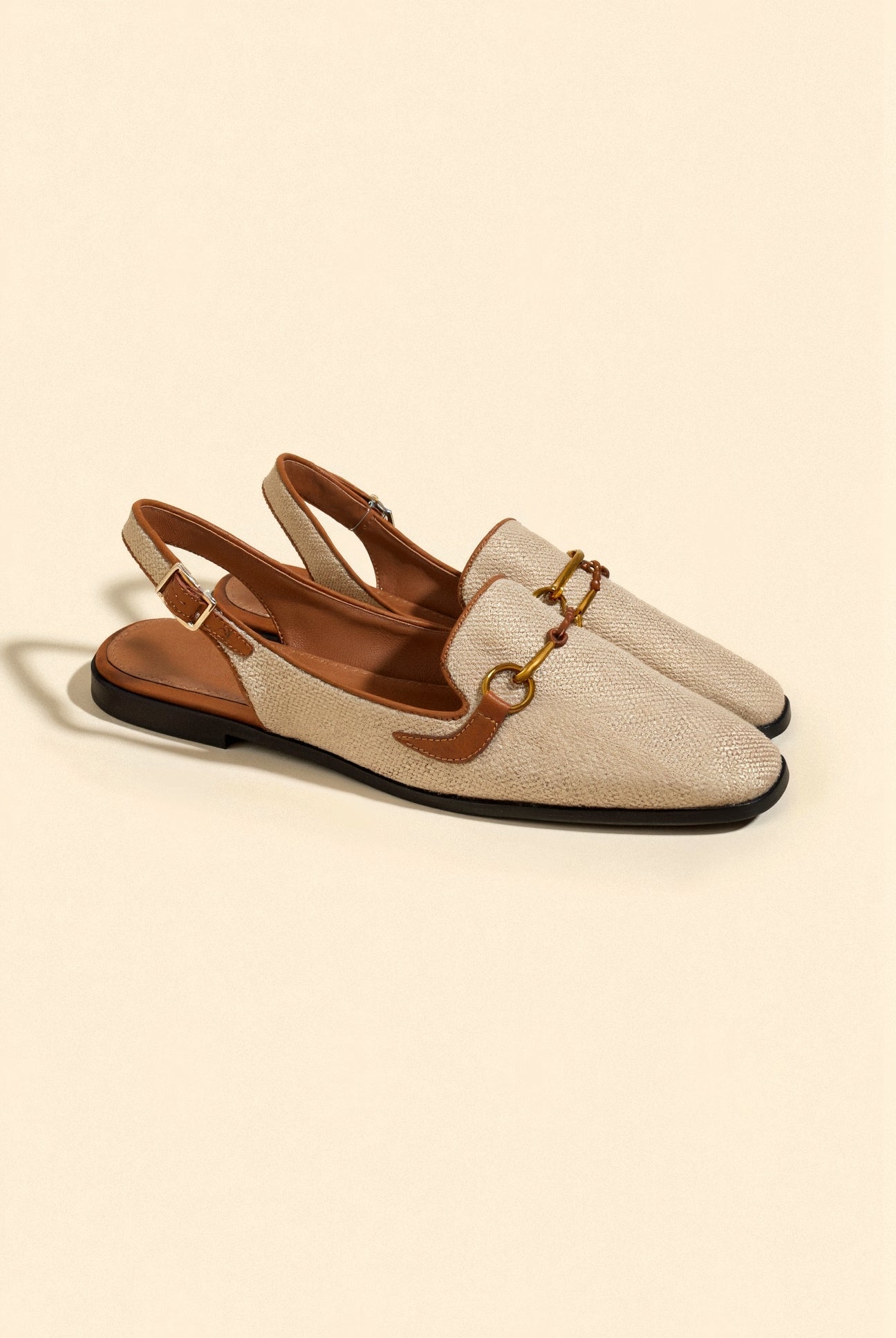 Old Money Damen Metallic Schnalle Chic Dekor Flache Sandalen