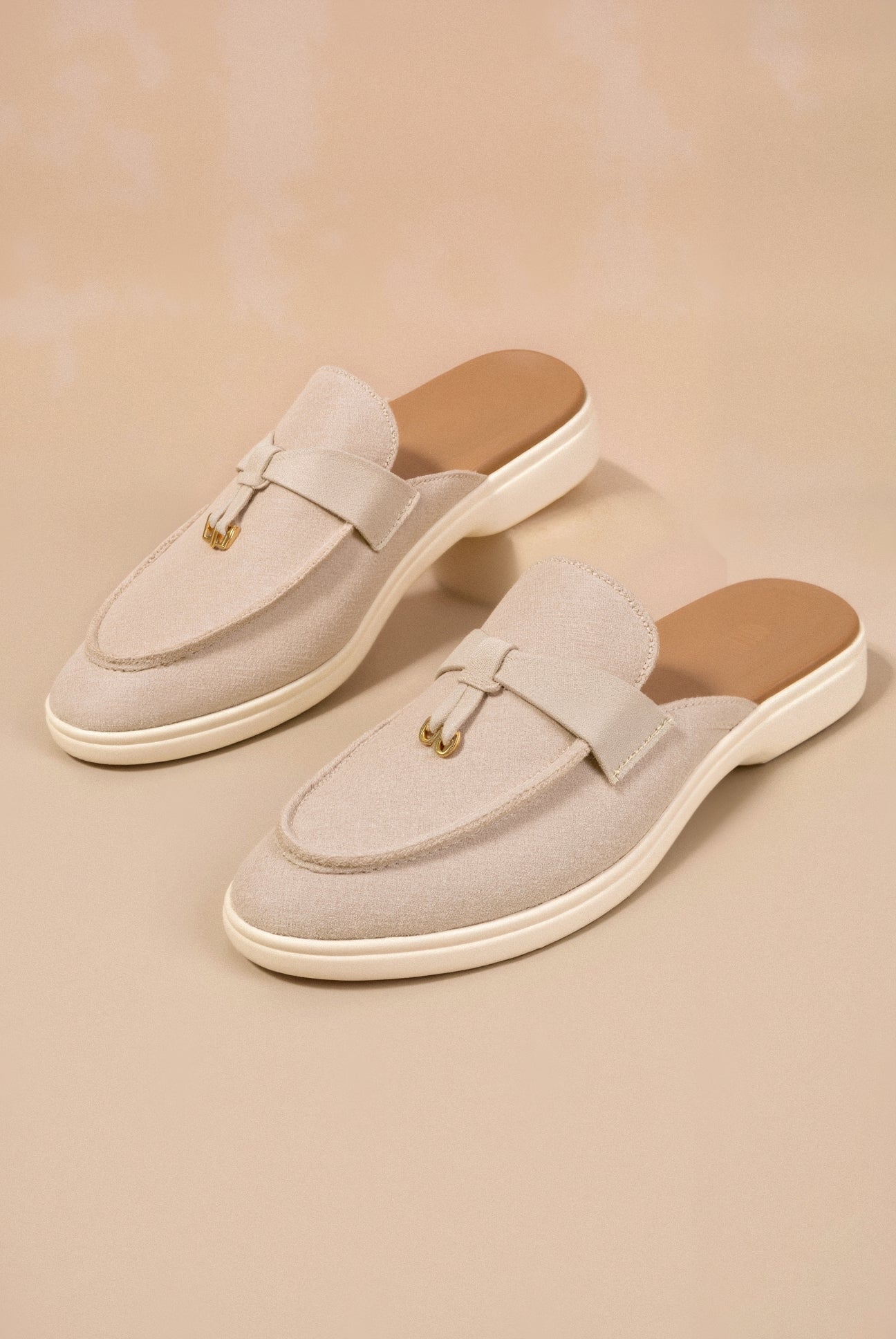 Old Money Damen Slip-On Flachschuhe Sandalen mit geschlossenem Zehenbereich