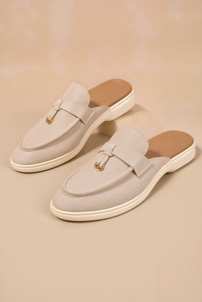 Old Money Damen Slip-On Flachschuhe Sandalen mit geschlossenem Zehenbereich