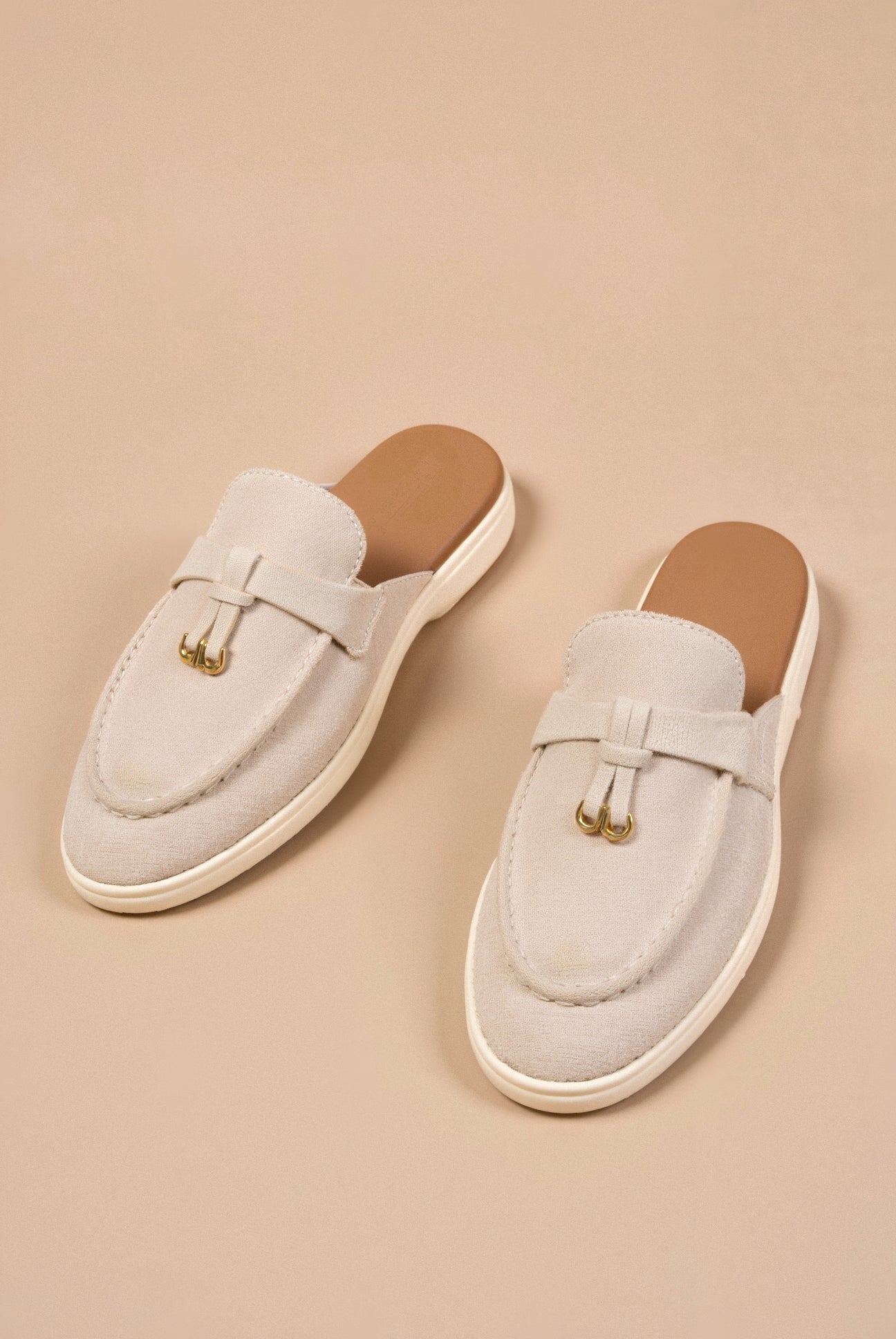 Old Money Damen Slip-On Flachschuhe Sandalen mit geschlossenem Zehenbereich