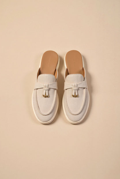 Old Money Damen Slip-On Flachschuhe Sandalen mit geschlossenem Zehenbereich