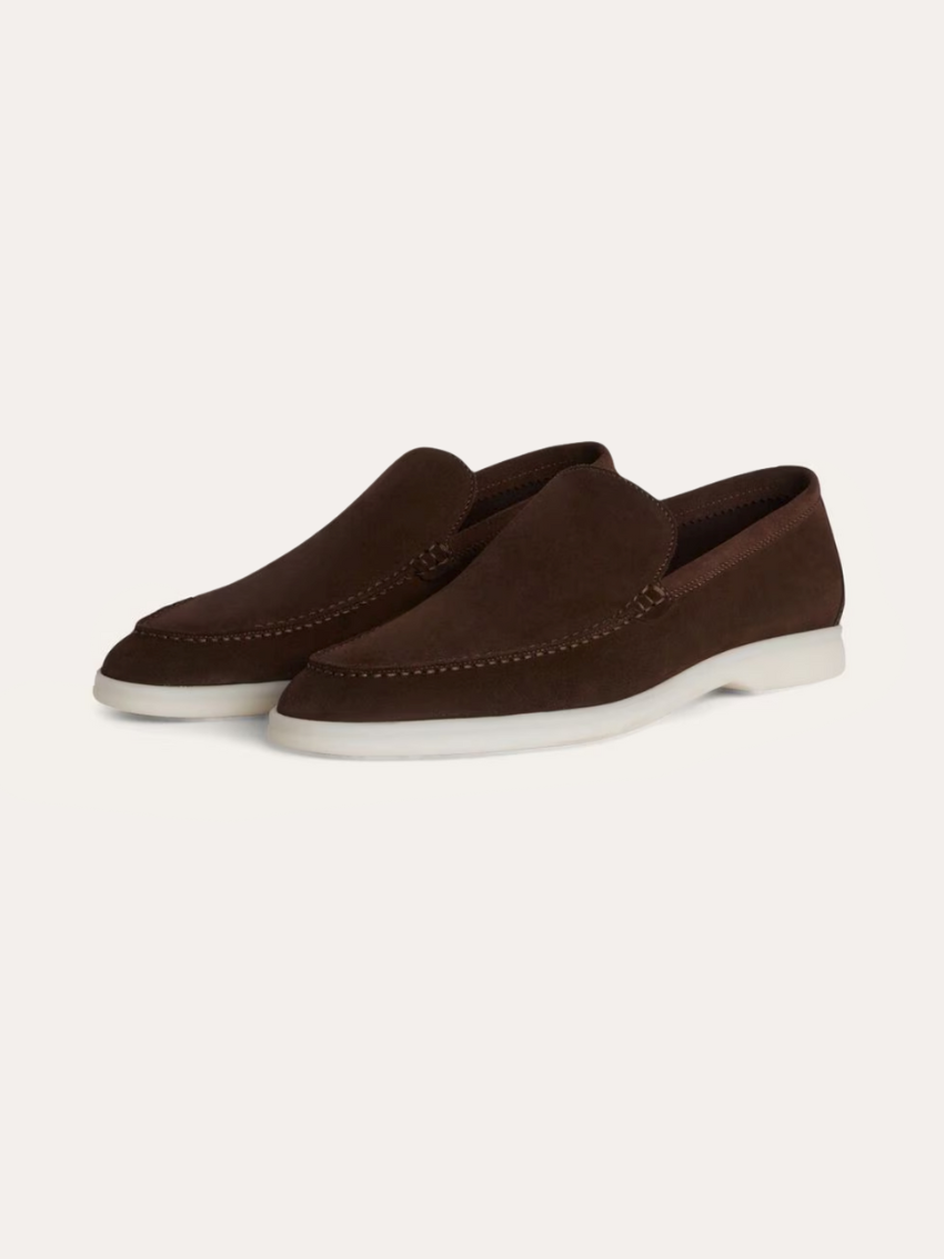 Verfeinerte Wildleder Slipper – Dunkelbraun