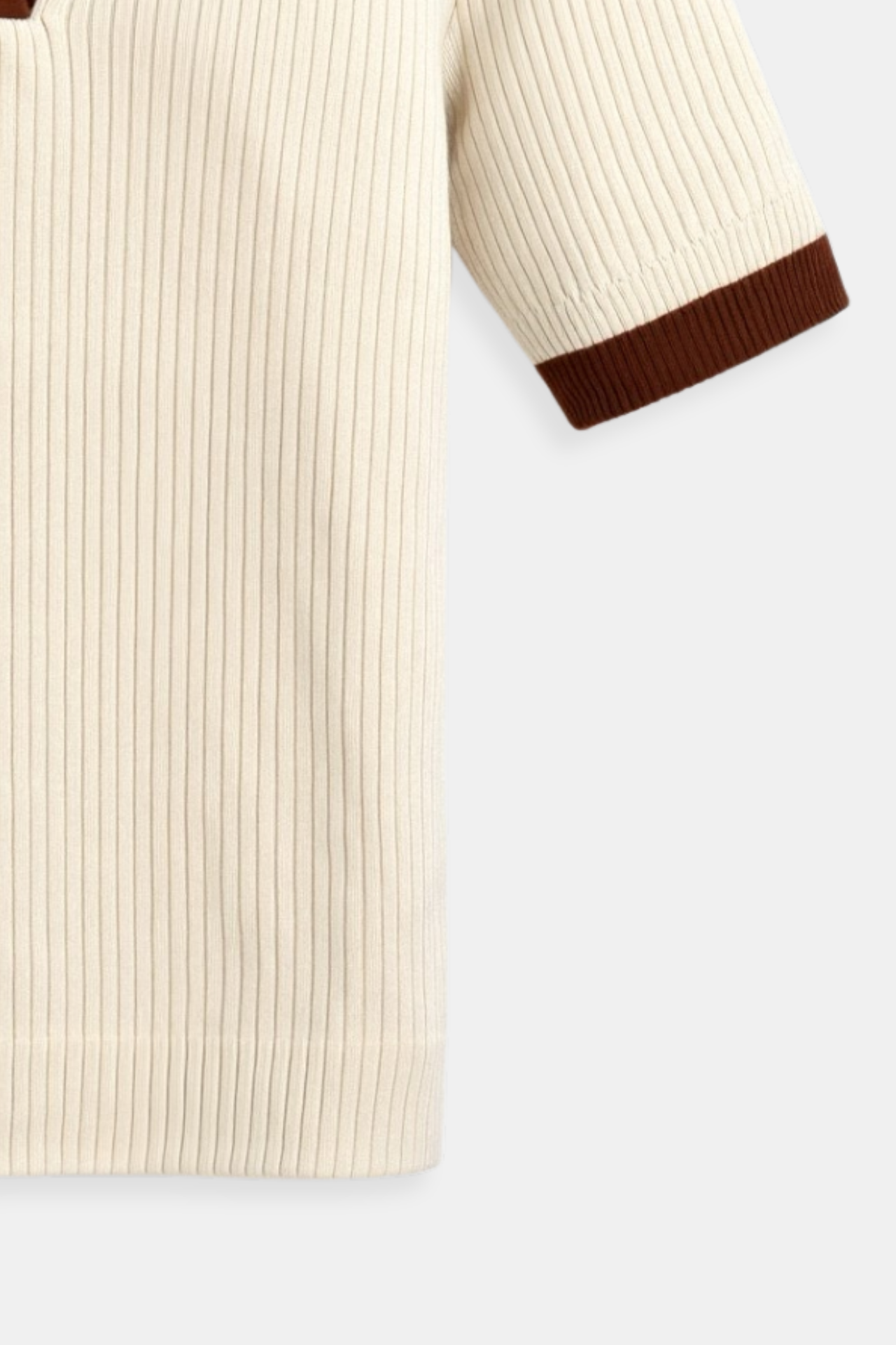 Old Money Casual Polo Farbblock Notched Collar Stricktop