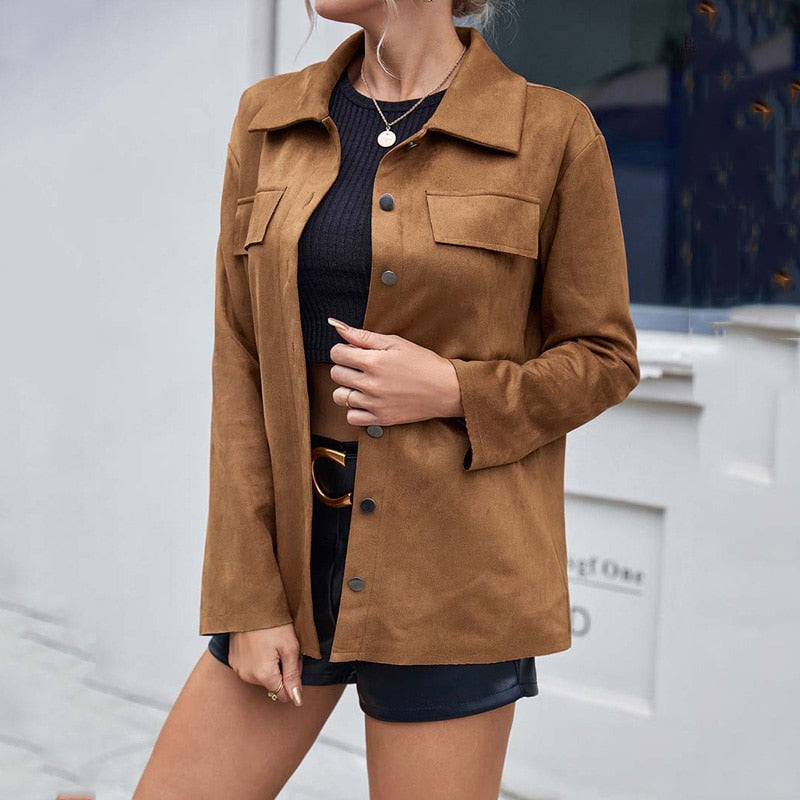 Wildleder Overshirt Jacke
