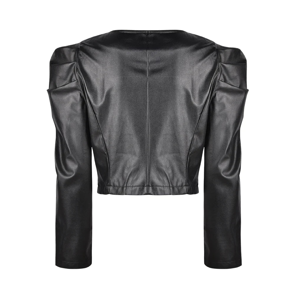 Schwarze Lederjacke