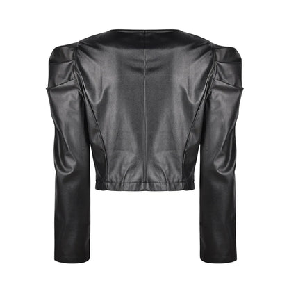 Schwarze Lederjacke