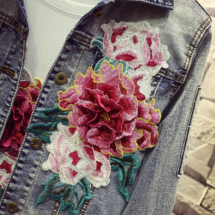 Blumen Denim Jacke